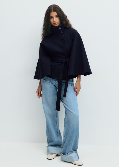 Veste Cape ceinturée