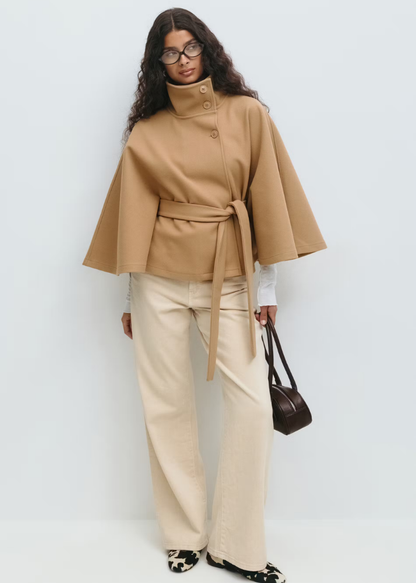 Veste Cape ceinturée