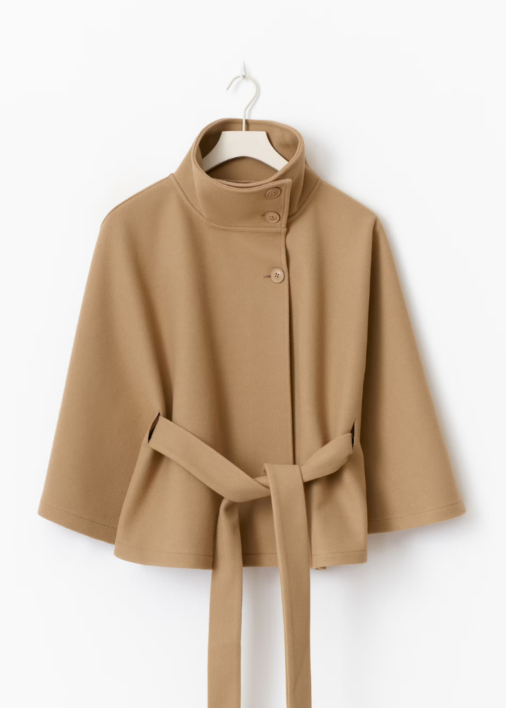 Veste Cape ceinturée